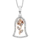 Enchanted Disney Fine Jewelry Womens 1/4 Ct. T.w. White Diamond Sterling Silver Pendant Necklace