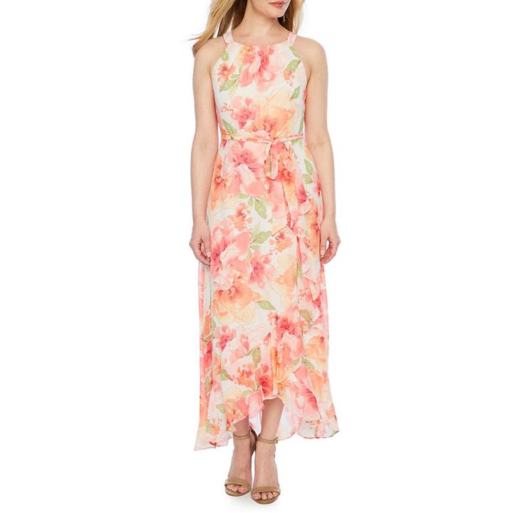 R & K Originals Sleeveless Floral Maxi Dress-petite
