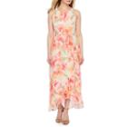 R & K Originals Sleeveless Floral Maxi Dress-petite