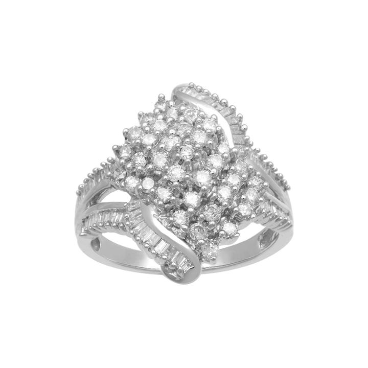 Diamond Ring In 10k White Gold