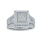 Womens 1/4 Ct. T.w. Genuine White Diamond Sterling Silver Bridal Set