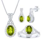 Womens 3-pc. Green Peridot Sterling Silver Jewelry Set