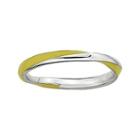 Personally Stackable Sterling Silver Twisted Yellow Enamel Ring