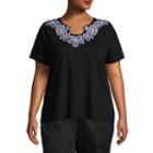 Alfred Dunner In The Limelight Embroidered T-shirt- Plus