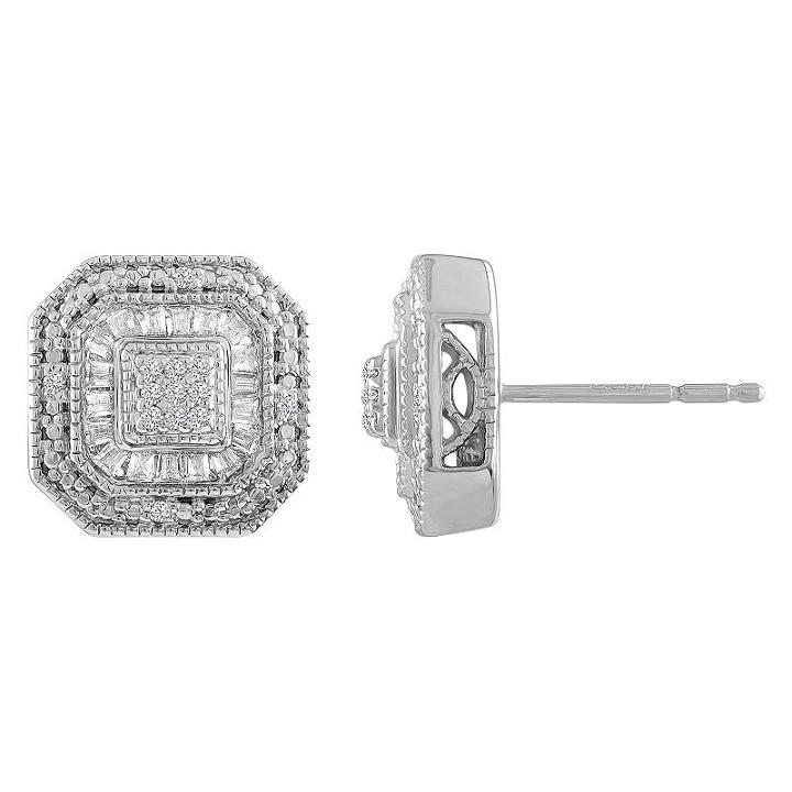 1/3 Ct. T.w. Genuine White Diamond 11.3mm Stud Earrings
