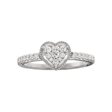 1/4 Ct. T.w. Diamond Heart-shaped Promise Ring
