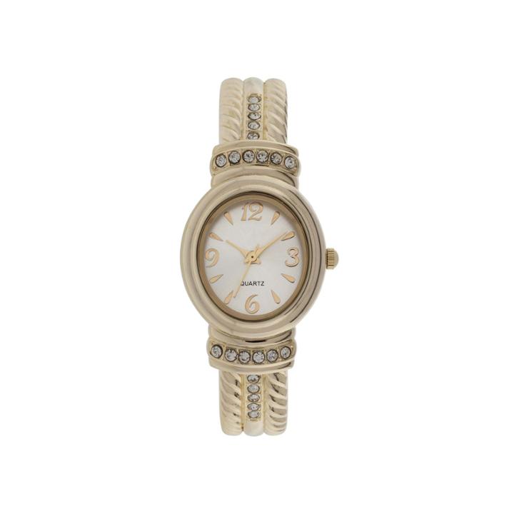 Womens Stone Accent Rope Bangle Watch