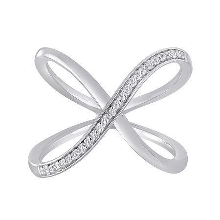 1/4 Ct. T.w. Diamond Sterling Silver Loop Ring