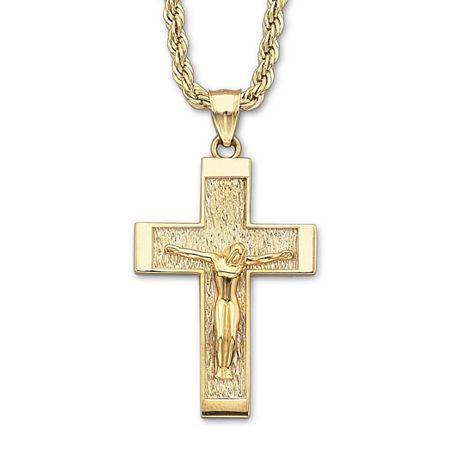 18k/silver Crucifix Pendant Necklace