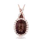 Limited Quantities Grand Sample Sale By Le Vian Genuine Chocolate Quartz And Vanilla Topaz 14k Strawberry Gold Pendant Necklace