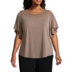Worthington Lace Yoke T-shirt - Plus