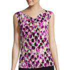 Black Label By Evan-picone Sleeveless Abstract Print Blouse