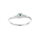 Genuine Emerald 10k White Gold Heart Promise Ring