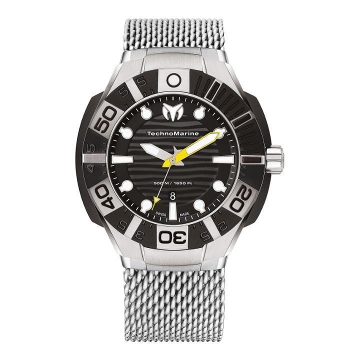 Technomarine Reef Mens Yellow & Black With Mesh Strap Watch