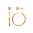 Infinite Gold&trade; 2-pc. 14k Yellow Gold Ball Stud And Hoop Earring Set