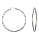 Diamond-cut Hoop Earrings Sterling Silver