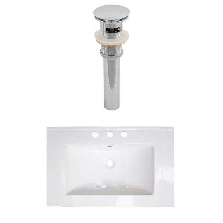 24-in. W 3h4-in. Ceramic Top Set In White Color -overflow Drain Incl.