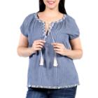 24/7 Comfort Apparel Meadow Angel Peasant Top Plus