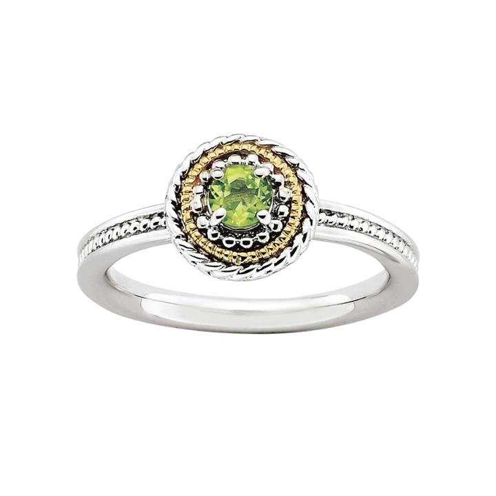 Personally Stackable Two-tone Stackable Peridot Ring