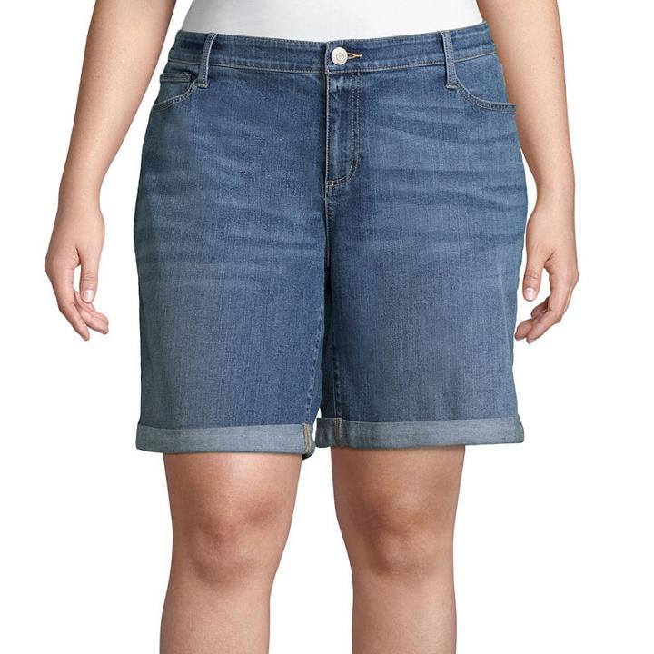 B+ Denim Bermuda 9 Rolled Cuff - Plus