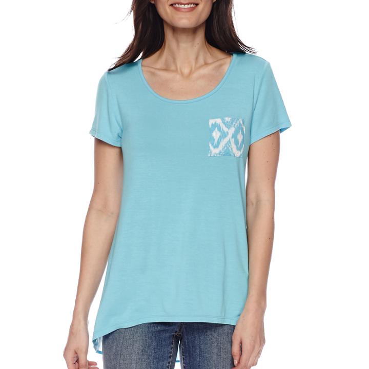 St. John's Bay Mixed Media Tee - Petite