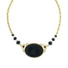 1928 Vintage Inspirations Womens Black Brass Collar Necklace