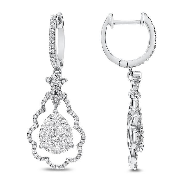 1 Ct. T.w. White Diamond 14k White Gold Drop Earrings