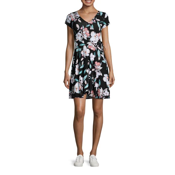 Decree Wrap Skater Dress - Juniors