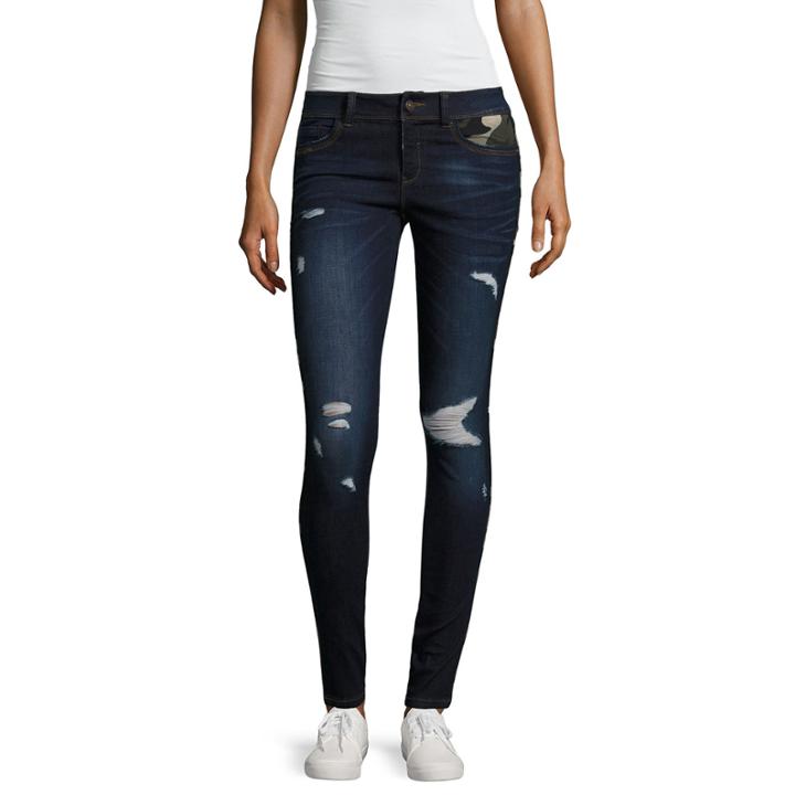 Rewash Piped Camo Skinny Jeans-juniors