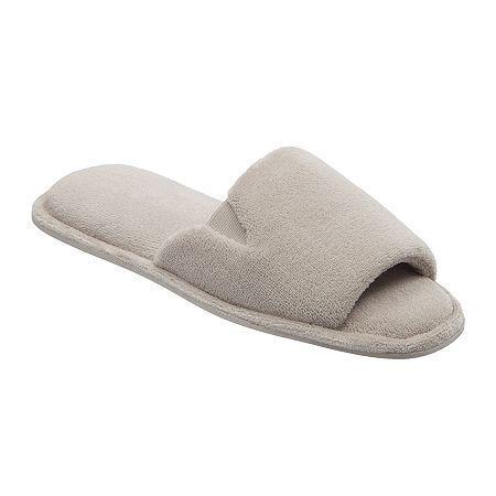 Dearfoams Microfiber Terry Open-toe Slippers