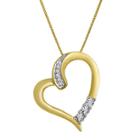 Diamond-accent 10k Yellow Gold Tilted Openwork Heart Pendant