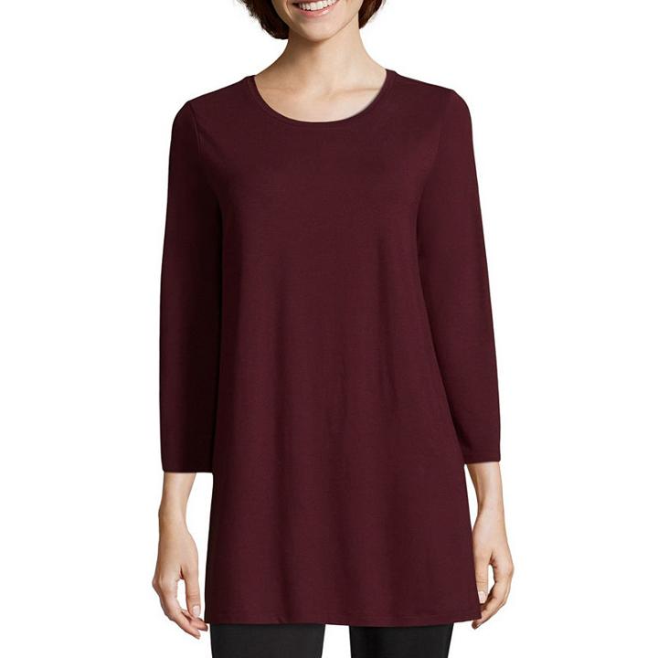 Liz Claiborne Studio 3/4 Sleeve Tunic Top - Tall