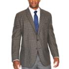Stafford Merino Wool Sportcoat Gray Brown Check - Big And Tall
