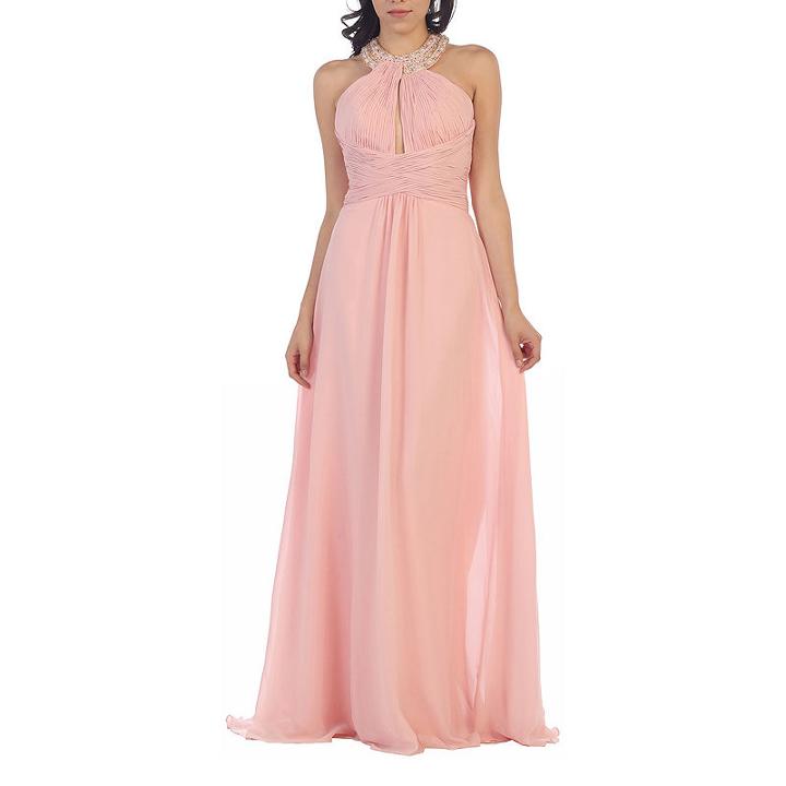 Special Occasion Long Halter Dress