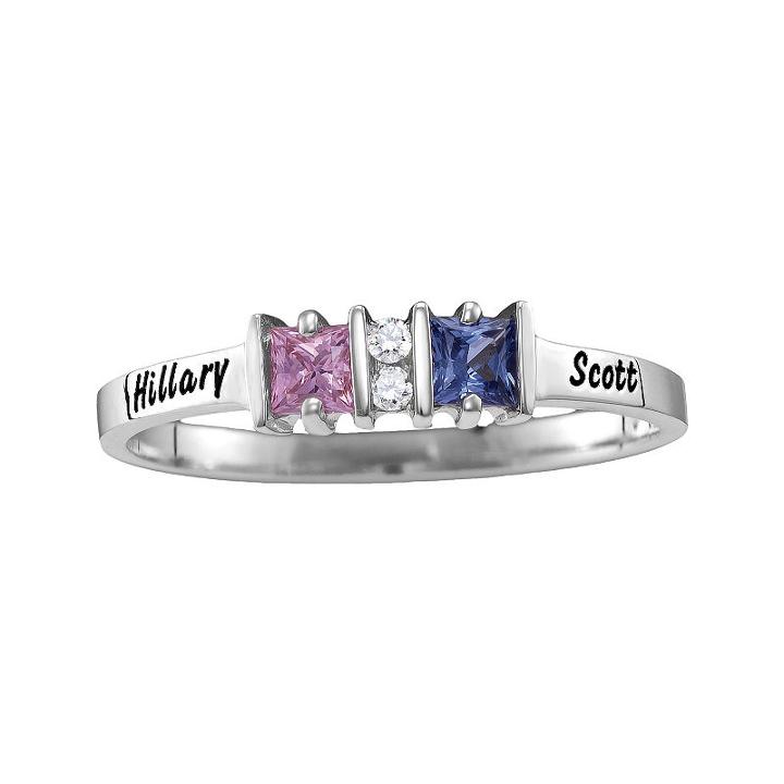 Womens Simulated Multi Color Multi Stone 10k Gold Cocktail Ring