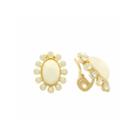 Monet White And Goldtone Clip Earring