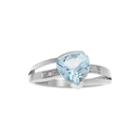 1/10 Ct. T.w. Diamond & Genuine Blue Topaz Sterling Silver Ring