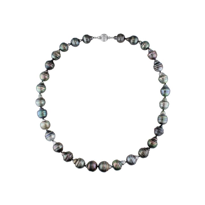 10-11mm Genuine Black Tahitian Pearl Necklace