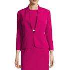 Black Label By Evan-picone Notch Collar Open Front Suit Jacket