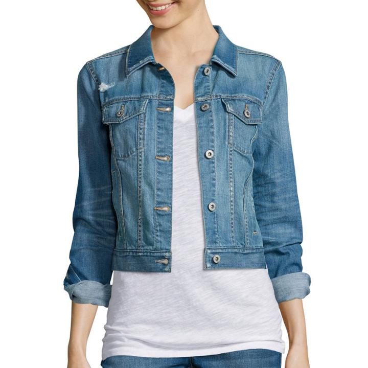 Arizona Destructed Denim Jacket - Juniors