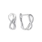 Sterling Silver Infinity Leverback Hoop Earrings