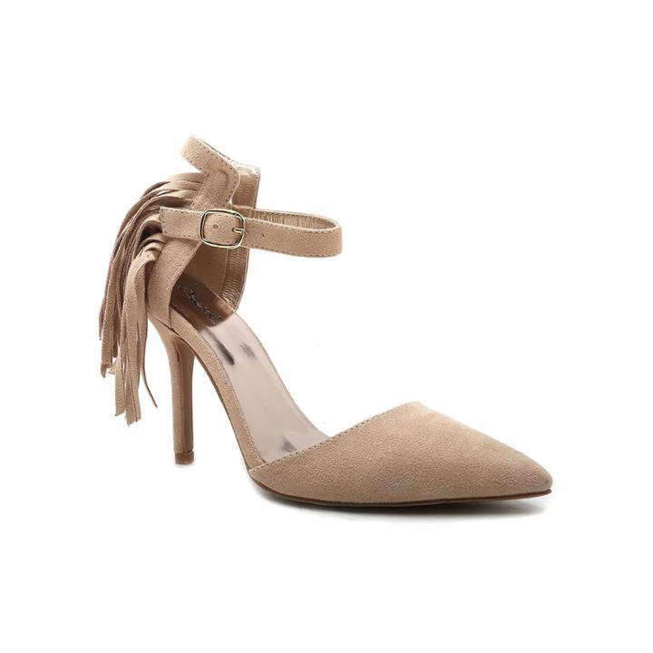 Qupid Mixi Fringe Point Toe Pumps