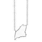 Footnotes Sterling Silver Maine State Necklace