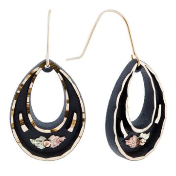 Black Hills Gold Brass Flower Drop Earrings