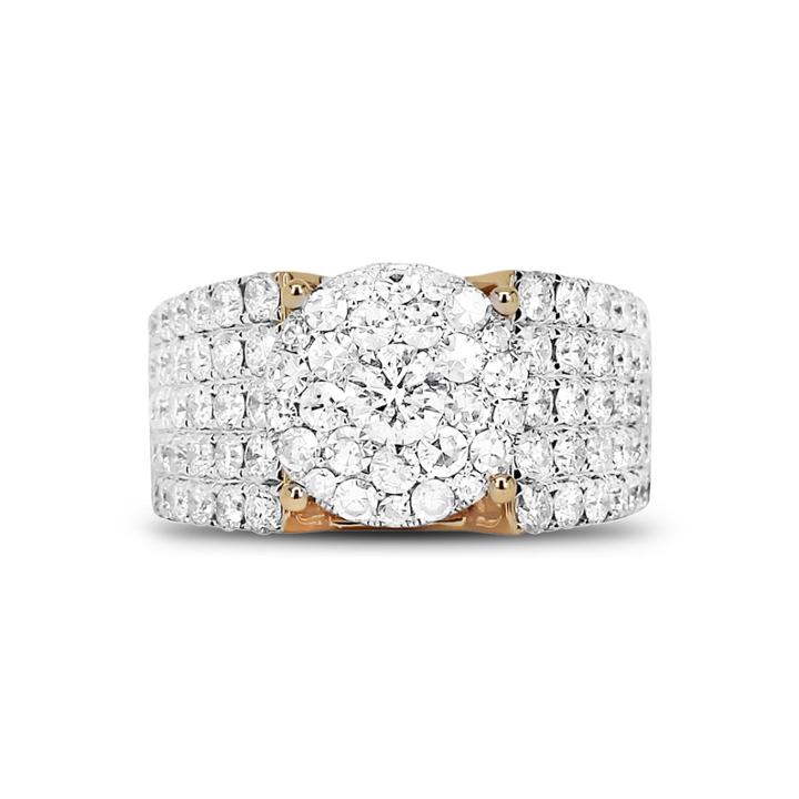Womens 2 1/2 Ct. T.w. White Diamond 14k Gold Band