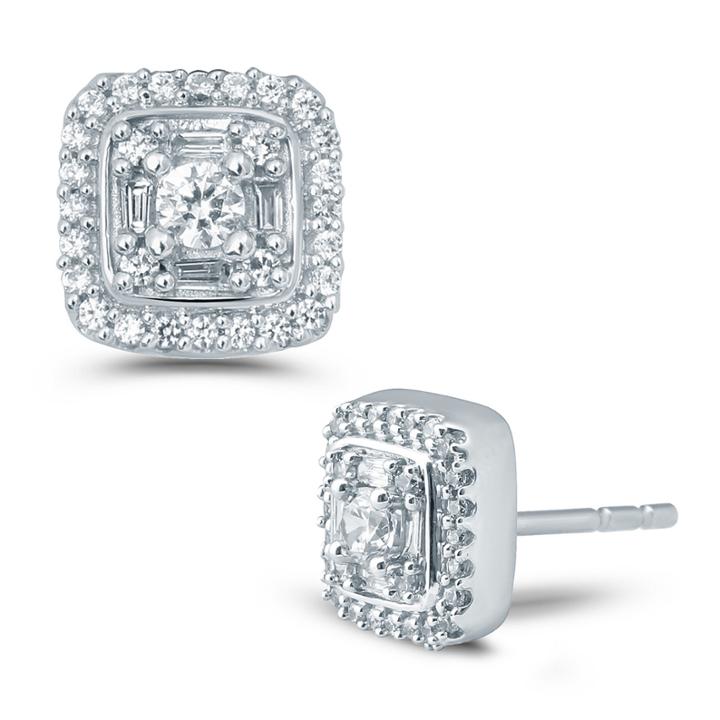 1/2 Ct. T.w. Round White Diamond 10k Gold Stud Earrings