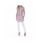 White Mark Piper Plaid Tunic Top