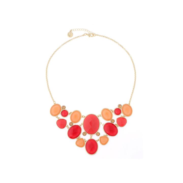 Liz Claiborne 2022 Drama Coral & Gold-tone Necklace