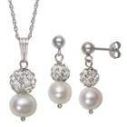 Womens 2-pack White Sterling Silver Jewelry Set