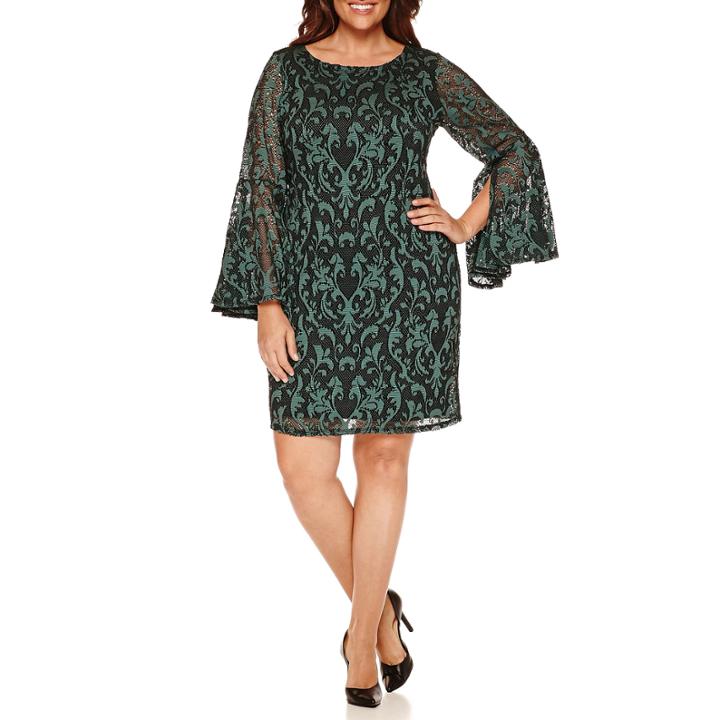 Tiana B Long Sleeve Sheath Dress-plus